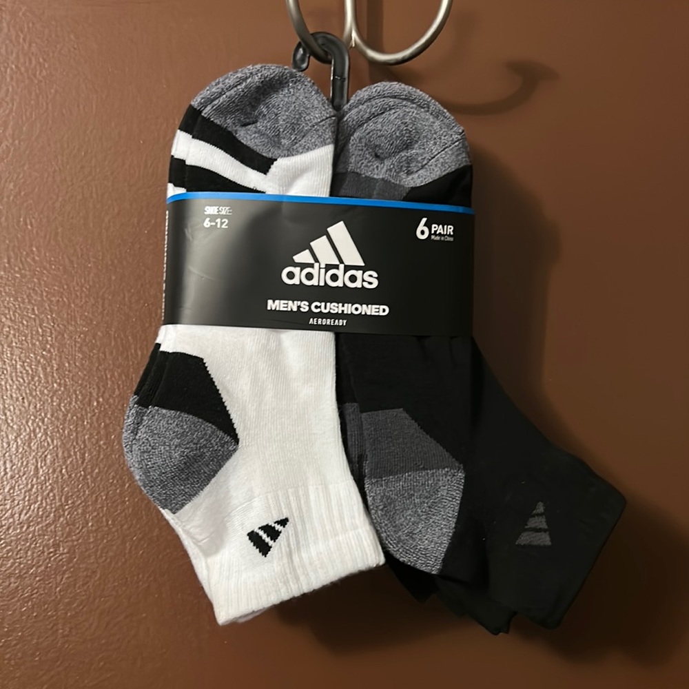 Adidas 6 Pairs of Men’s Shoe Size 6-12 socks